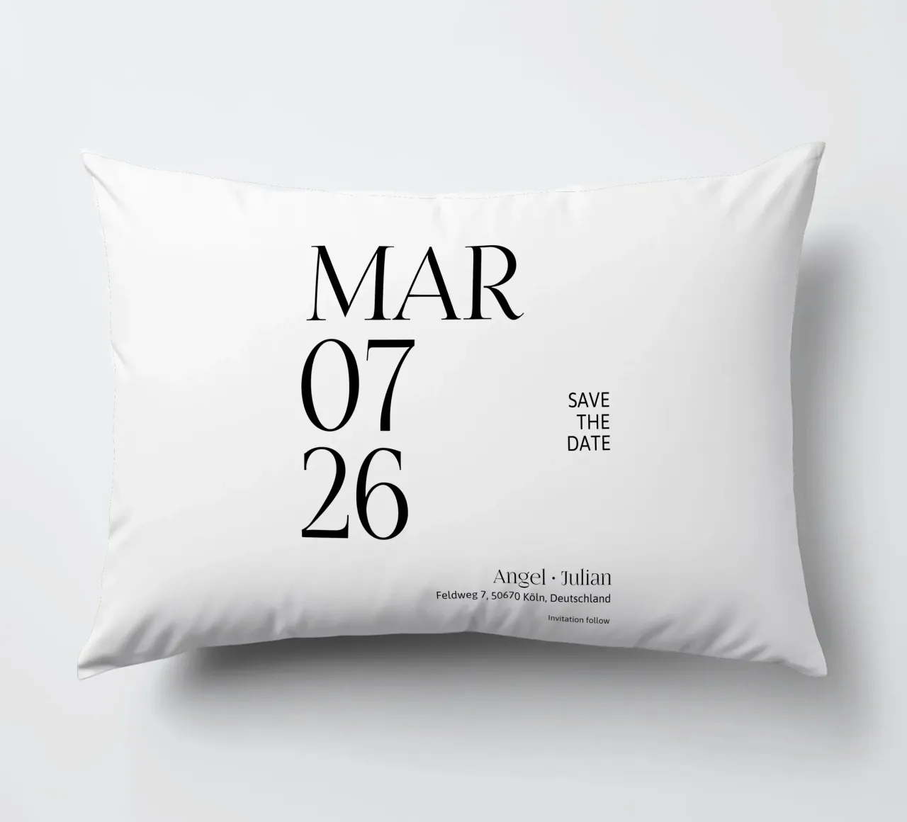 Invitation Personalization decorative cushion by YV TYPOGRAPHY