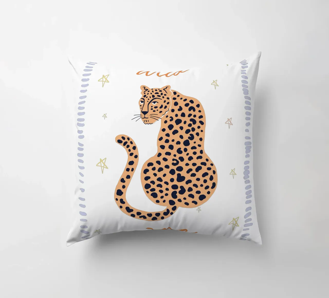 Wild One, Cheetah Boho print, Whimsical Nursery Wall Art decorative cushion by SunshinePrints