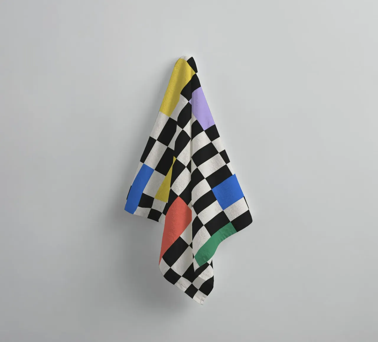 Bauhaus Checkerboard Pattern towel by Paigaam Studio