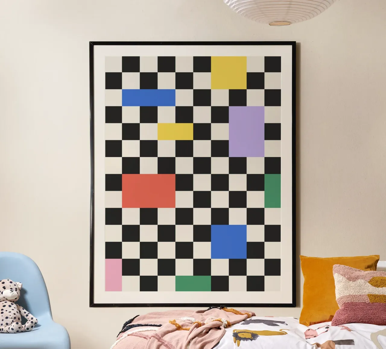 Bauhaus Checkerboard Pattern Poster von Paigaam Studio
