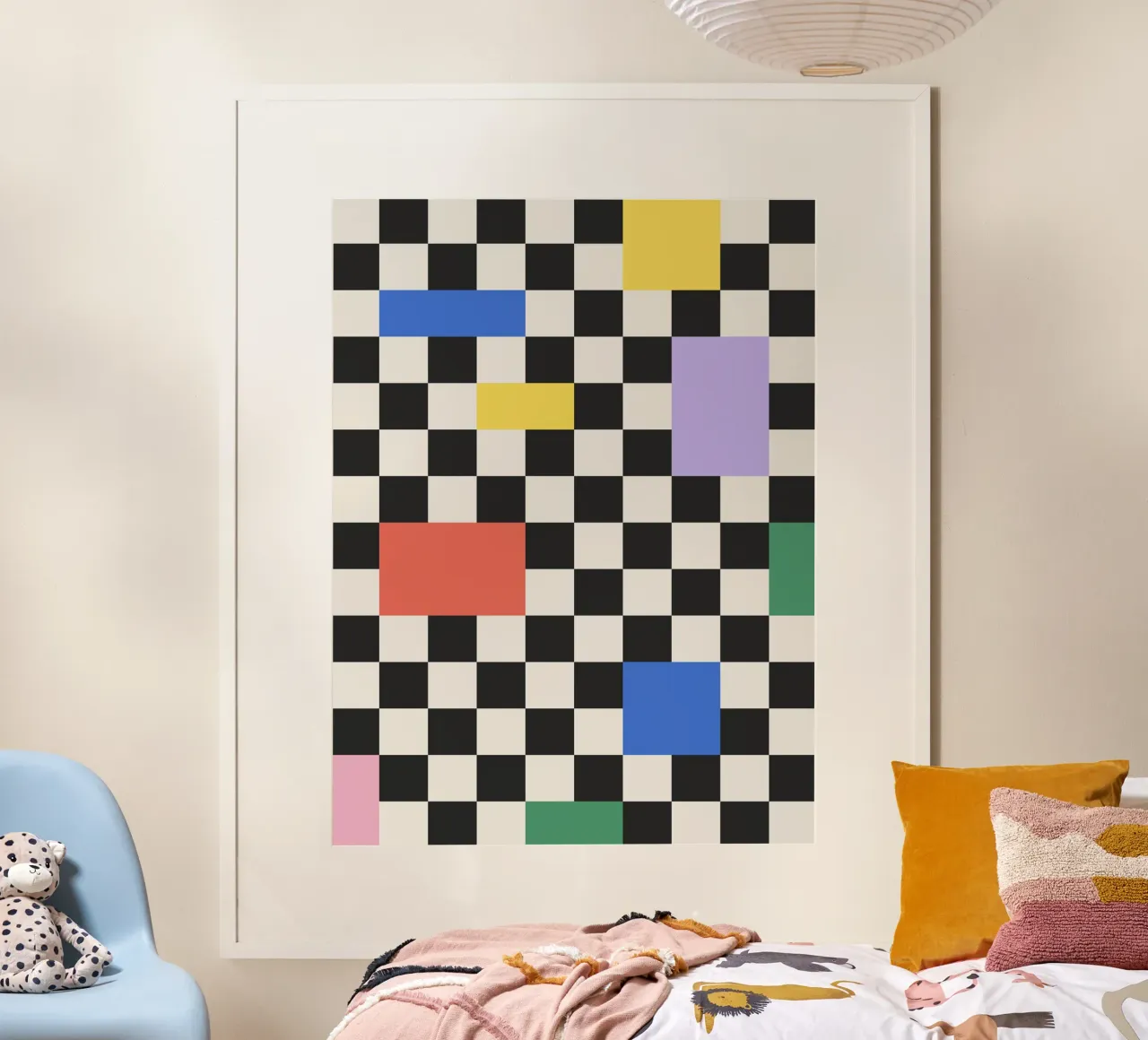 Bauhaus Checkerboard Pattern Poster von Paigaam Studio
