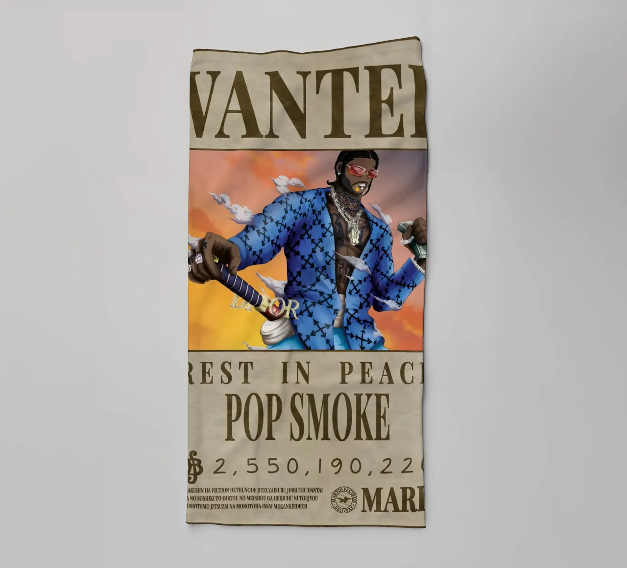 Riposa in pace Pop-Smoked asciugamano da bagno da Collins Shop