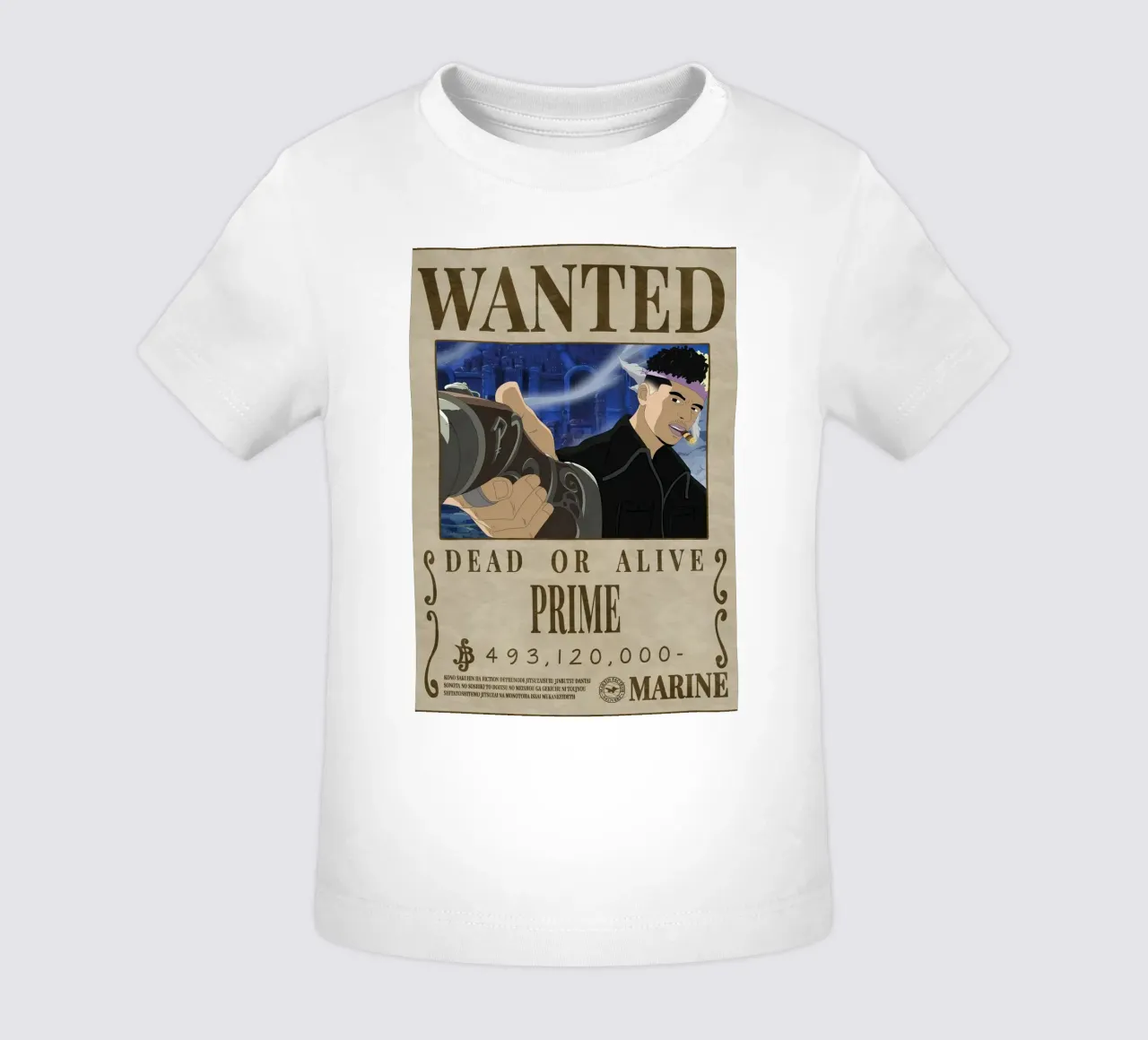Wanted Prime baby t-shirt by Collins Shop