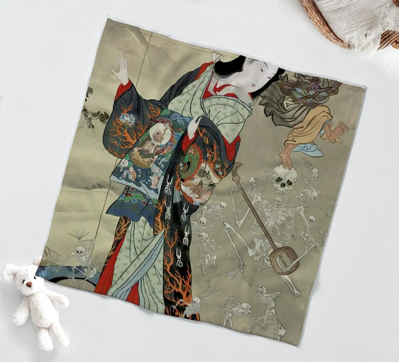 Kyosai - Jigoku Dayu (Hell Courtesan) Fleecedecke von ARTOTHEK