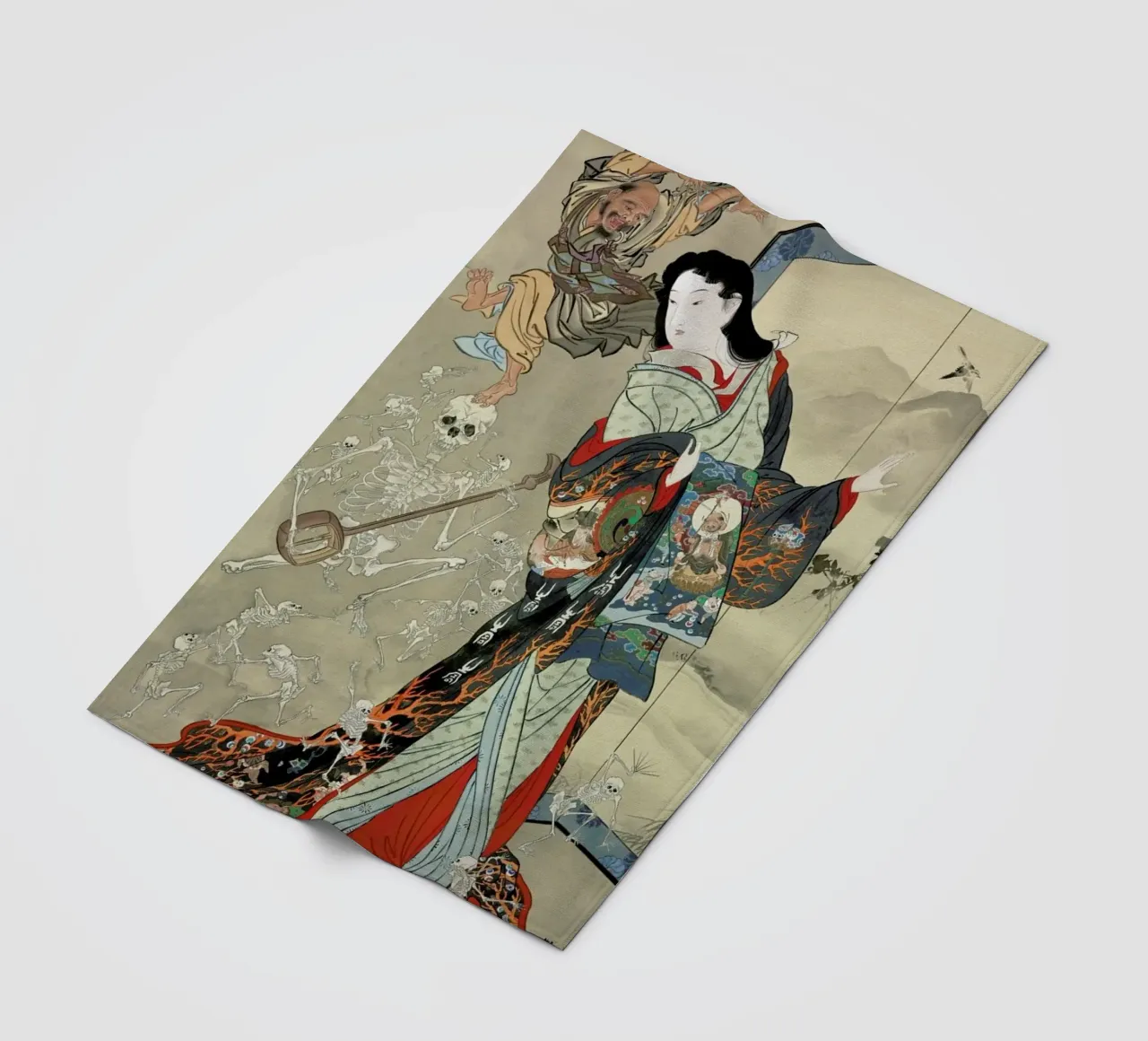 Kyosai - Jigoku Dayu (Hell Courtesan) Fleecedecke von ARTOTHEK