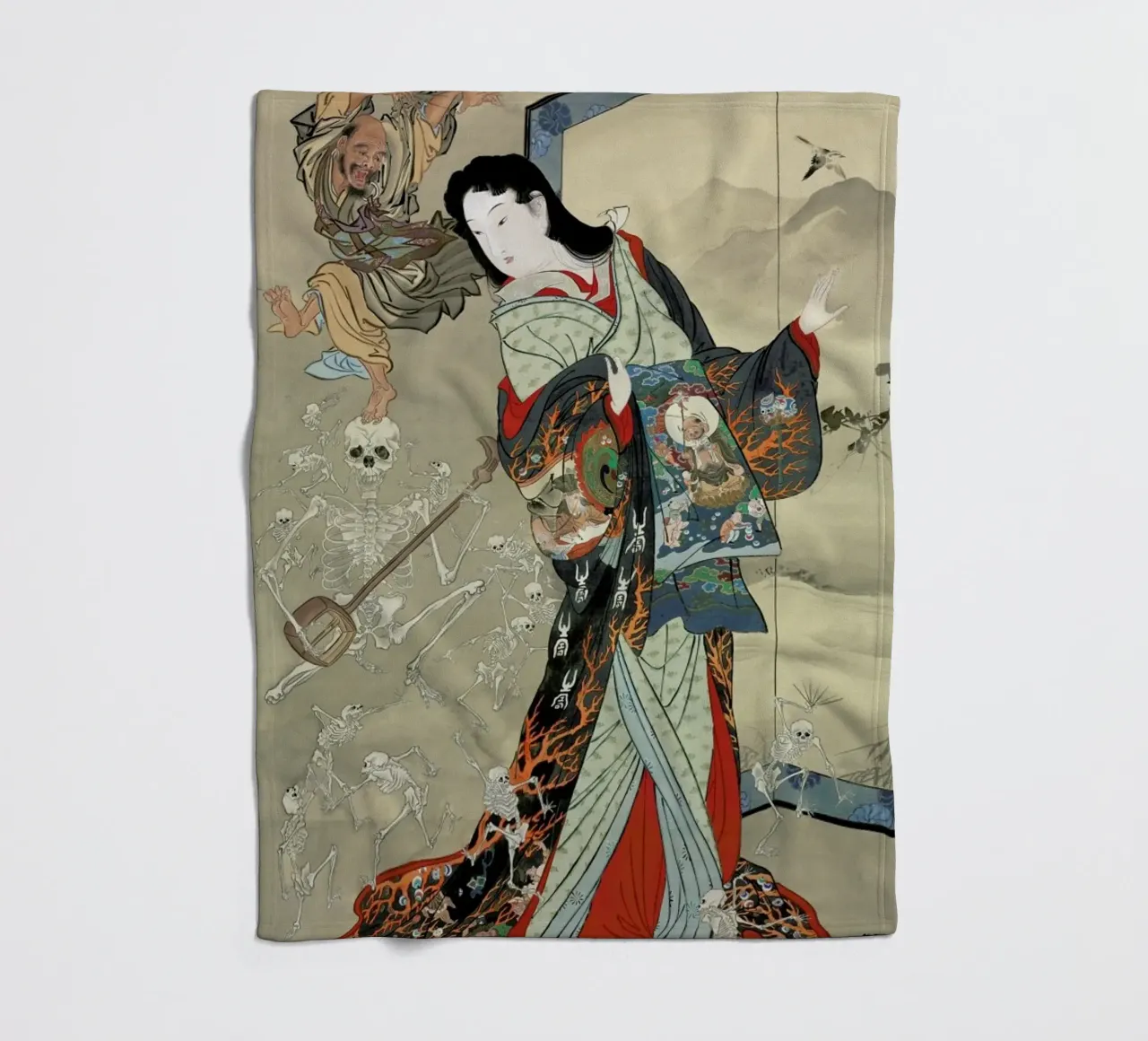Kyosai - Jigoku Dayu (Hell Courtesan) Fleecedecke von ARTOTHEK