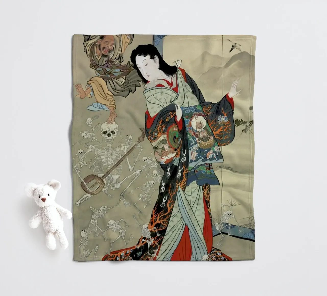Kyosai - Jigoku Dayu (Hell Courtesan) Fleecedecke von ARTOTHEK
