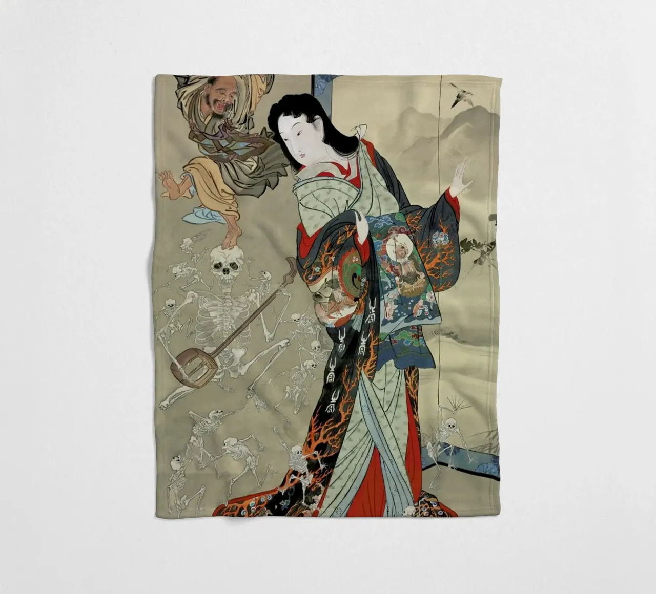 Kyosai - Jigoku Dayu (Hell Courtesan) Fleecedecke von ARTOTHEK