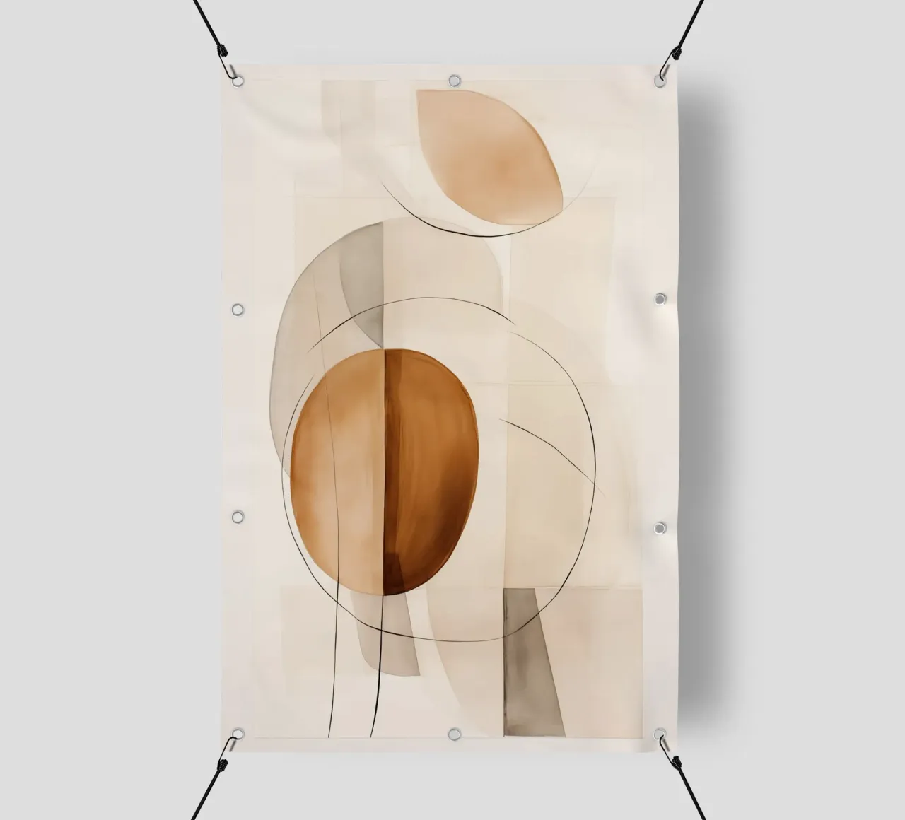 Forme astratte nei toni del marrone telo in pvc da Imagine