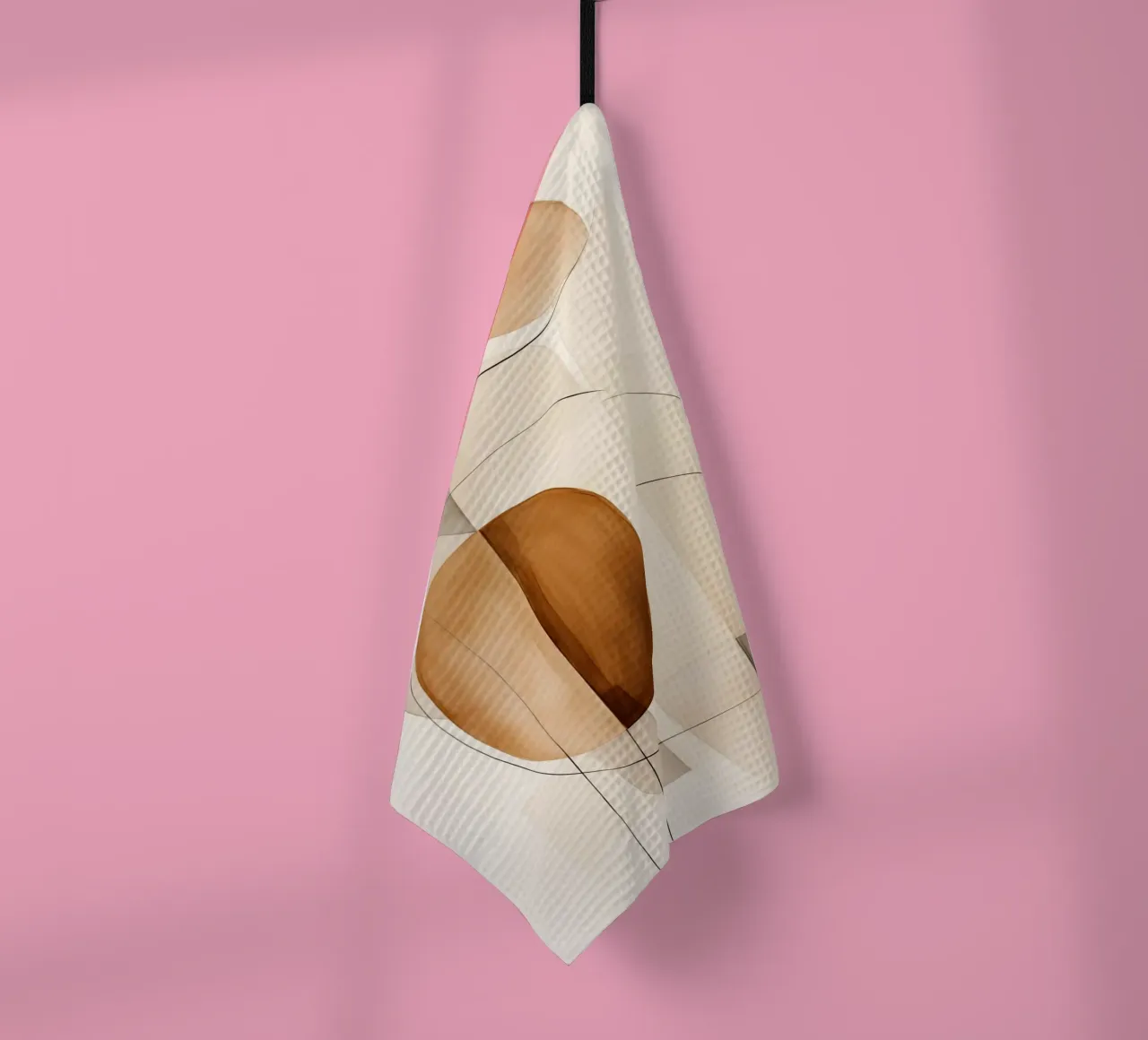 Forme astratte nei toni del marrone canovaccio da cucina da Imagine