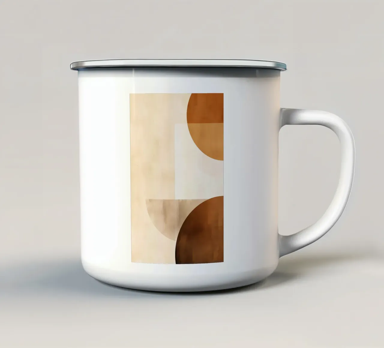 Forme astratte nei toni del marrone tazza in smalto da Imagine