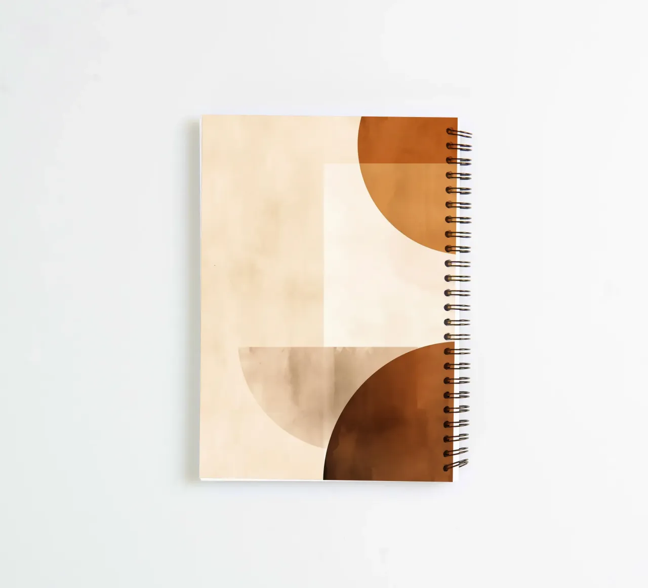Abstract shapes in brown tones spiral notebook by Imagine