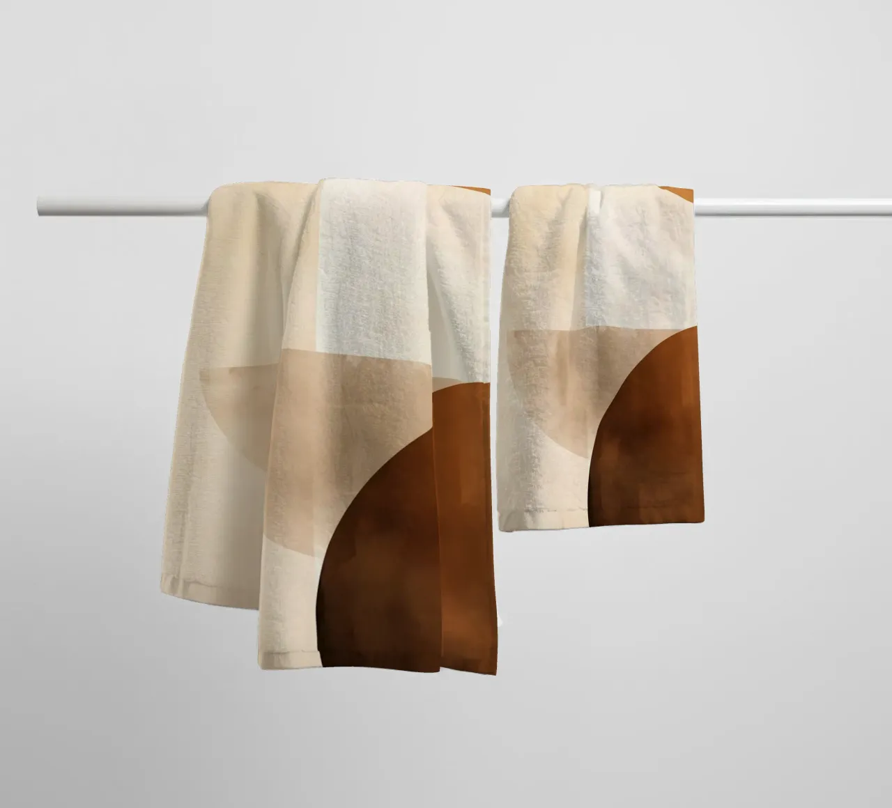 Abstract shapes in brown tones towel by Imagine