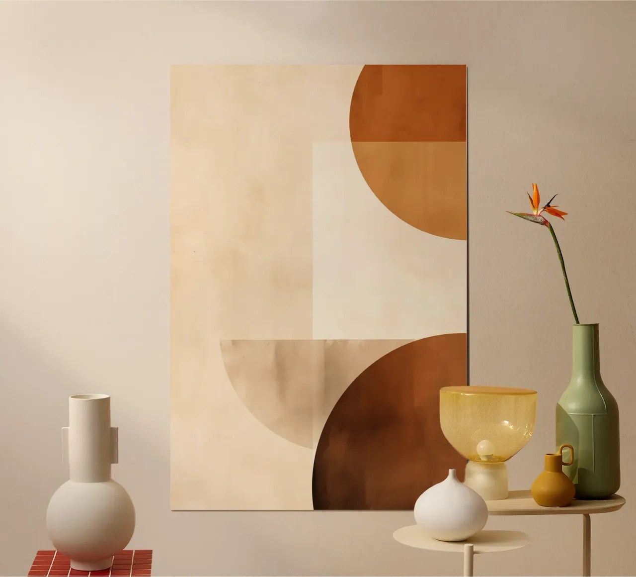 Abstract shapes in brown tones hahnemühle by Imagine