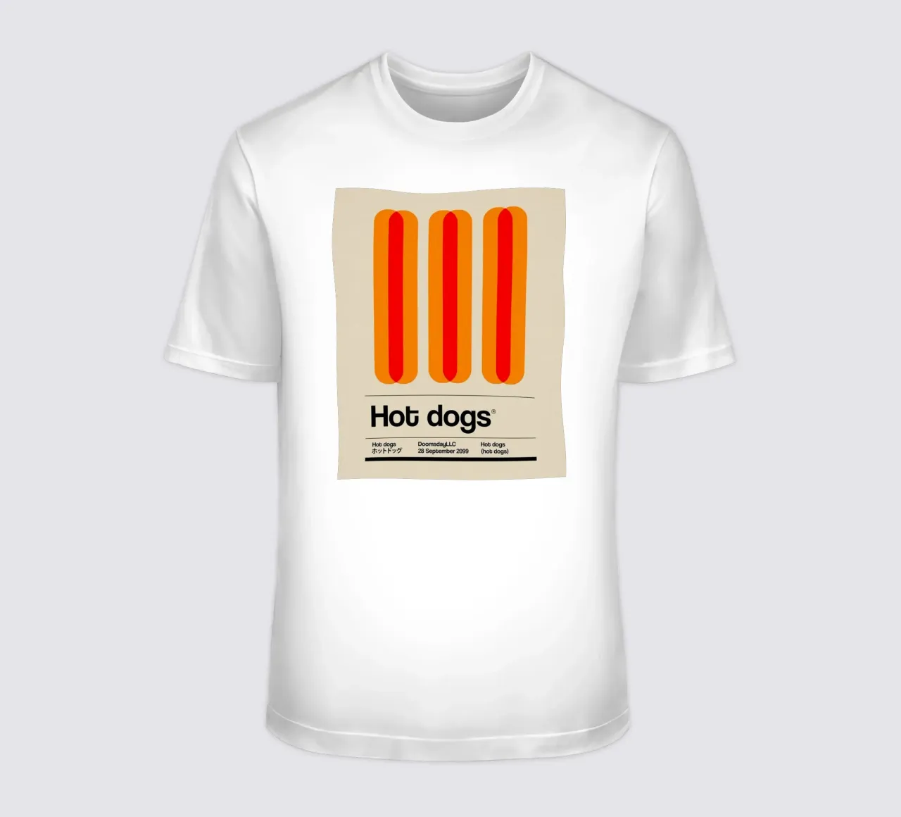 Minimalist Hot Dogs t-shirt by Piere art Shops