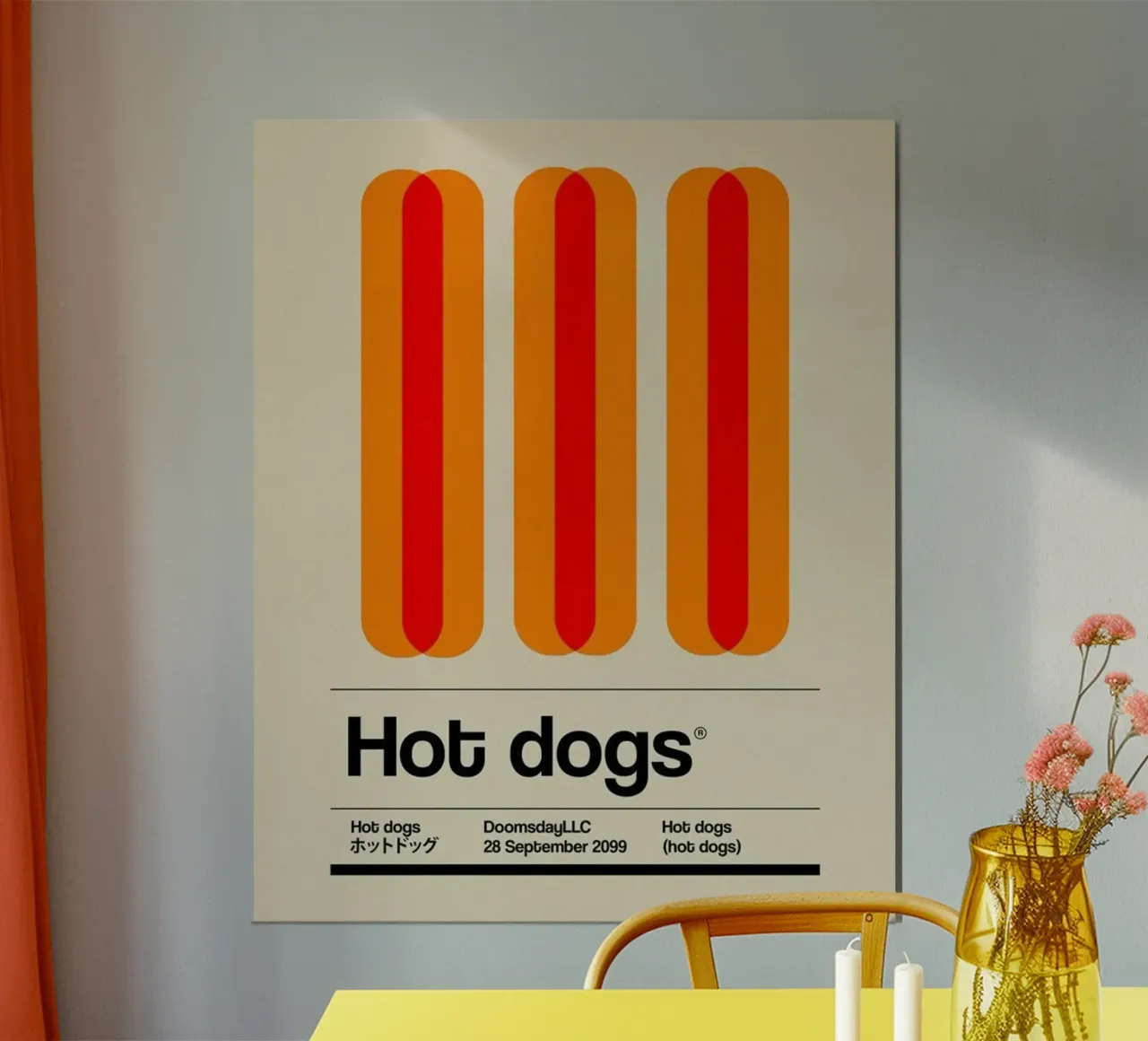 Hot dog minimalisti poster da Piere art Shops