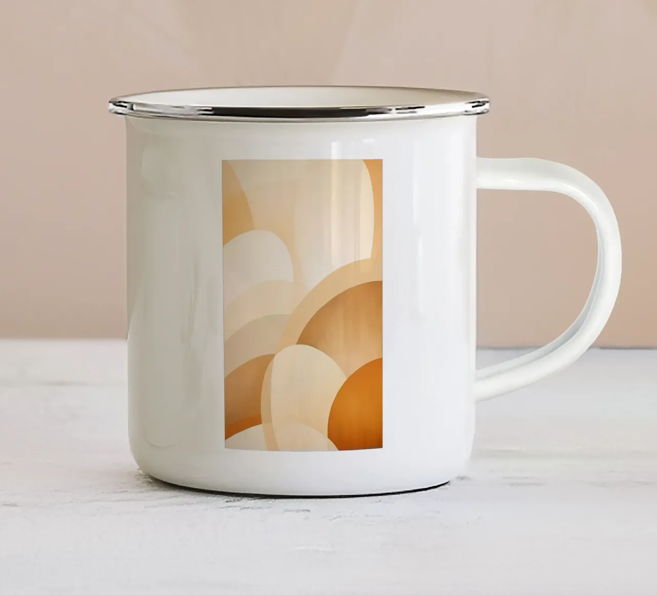 Abstract in zachte kleuren emaille mok van Imagine