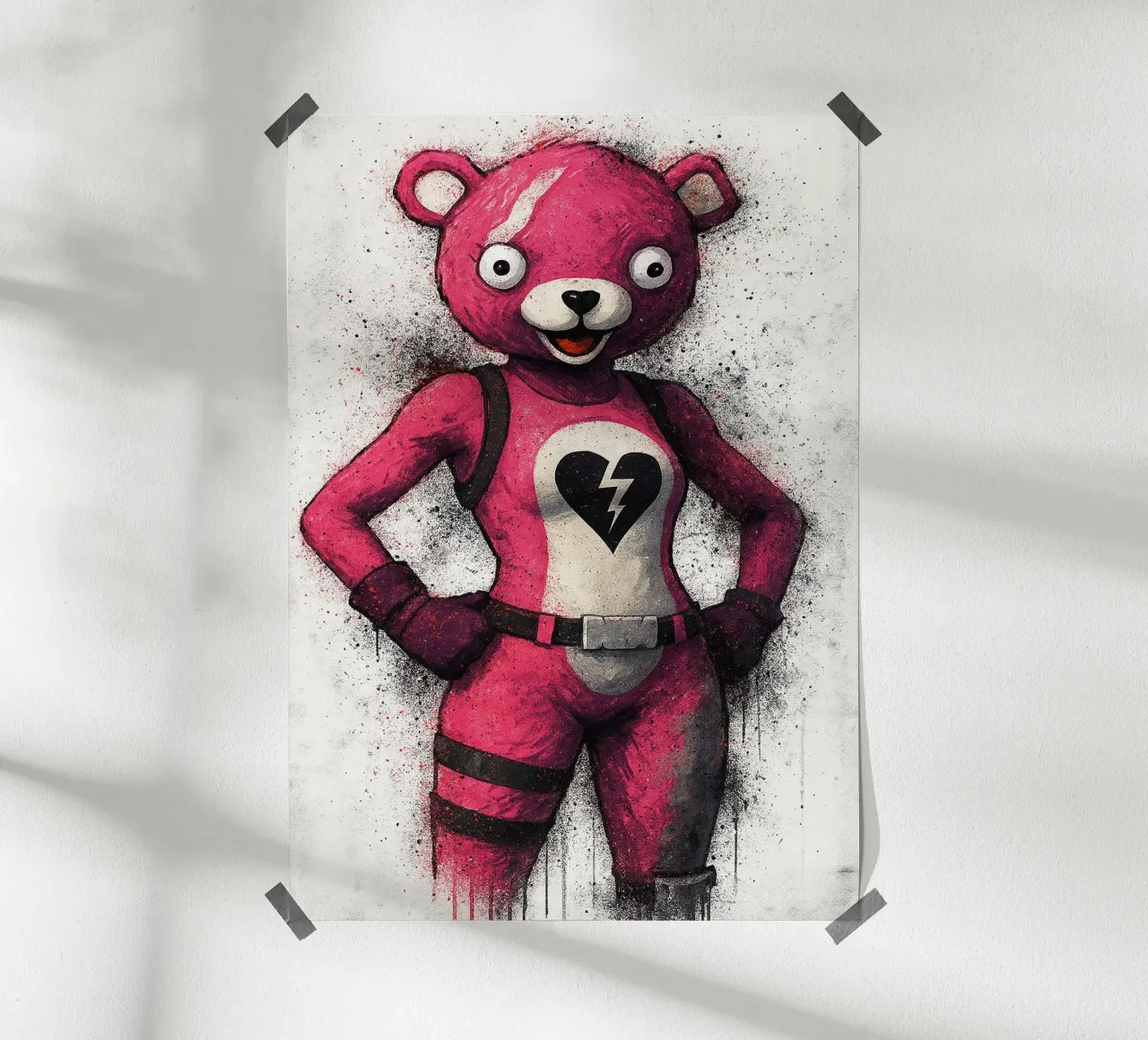 Fortnite cuddle poster con telaio in plastica da FreeArtStudio