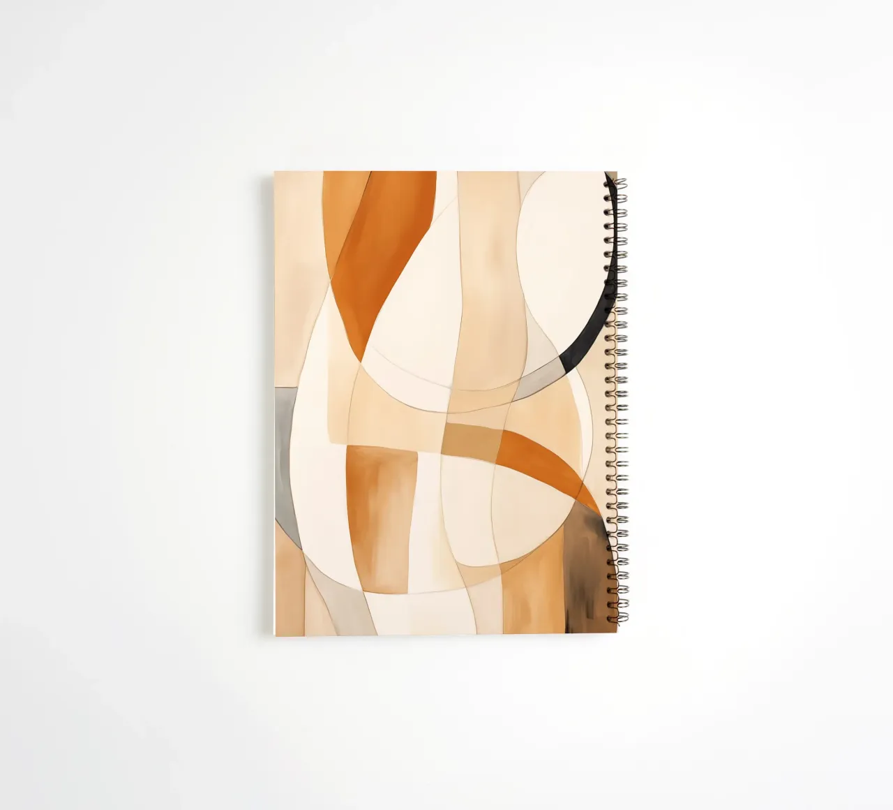 Abstract shapes in brown colours spiral notebook by Imagine