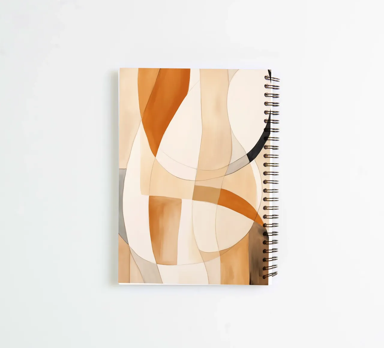Abstract shapes in brown colours spiral notebook by Imagine