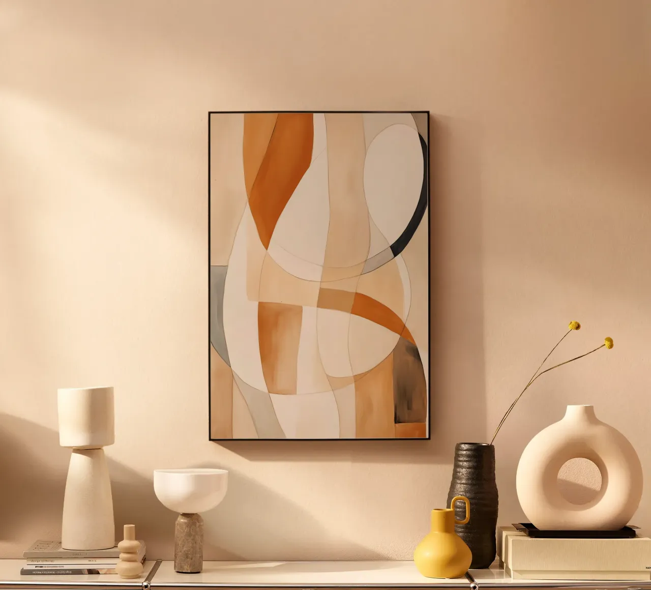 Forme astratte nei colori del marrone alluminio dibond da Imagine