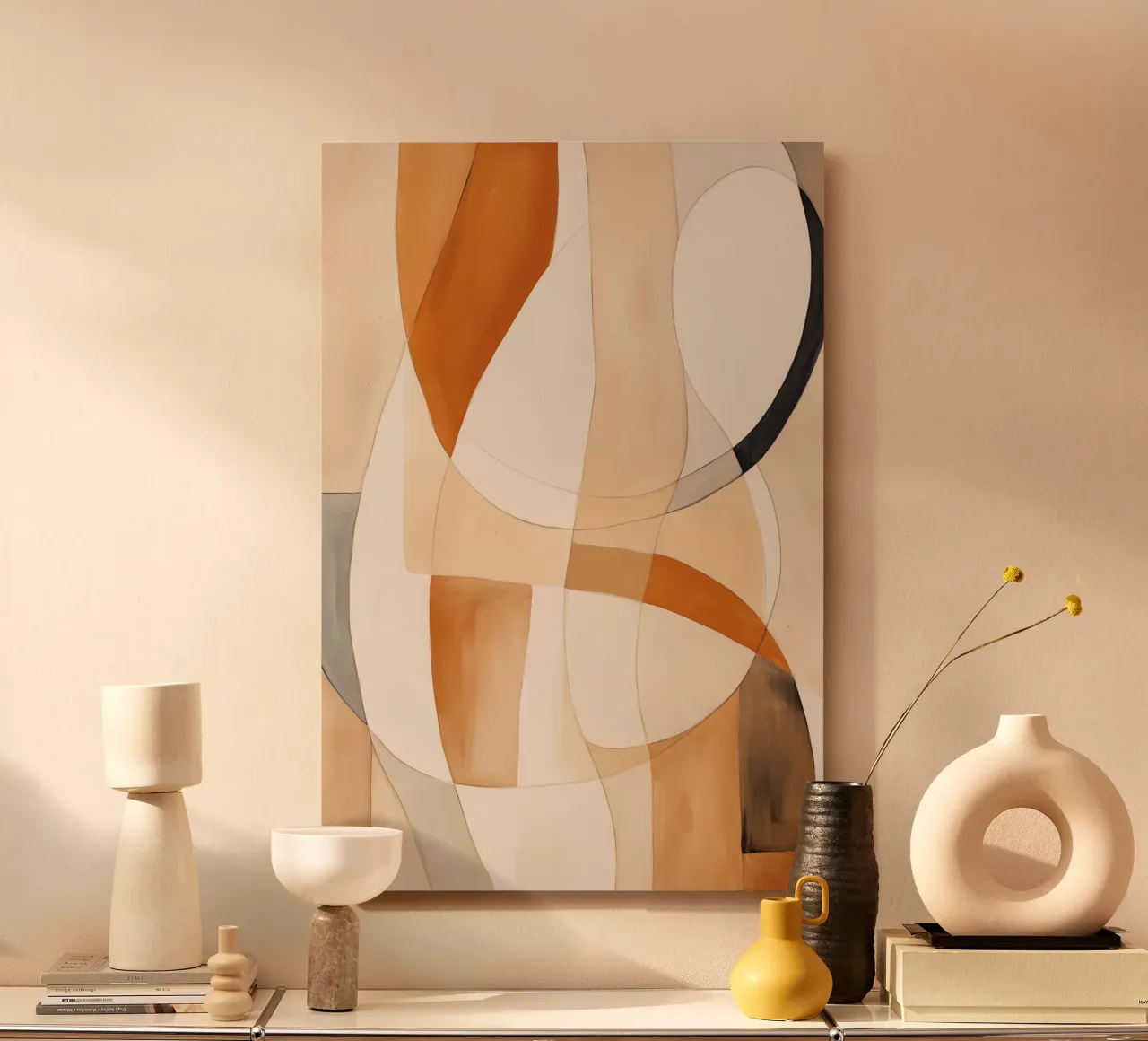 Forme astratte nei colori del marrone alluminio dibond da Imagine