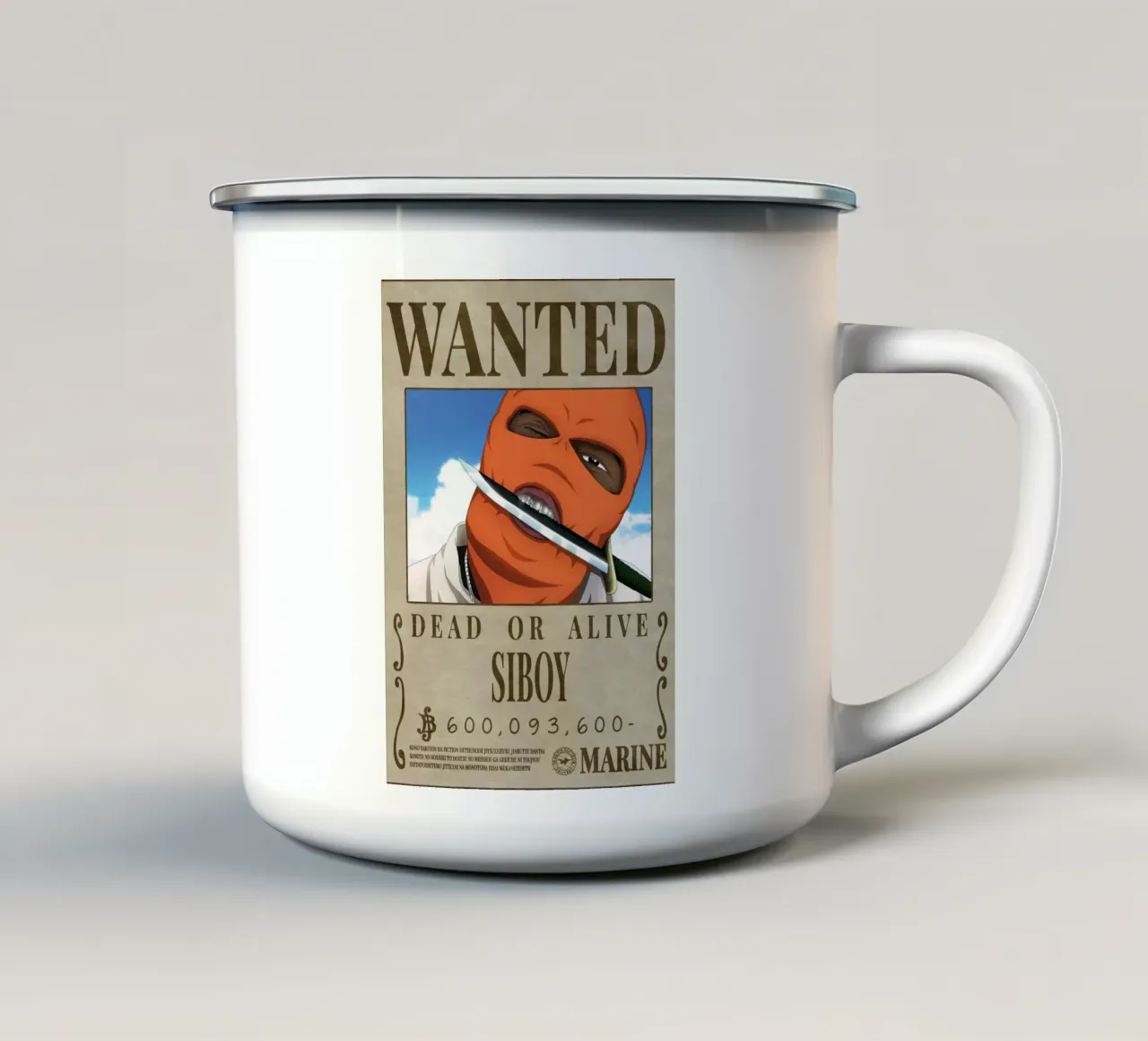 Cercasi Siboy tazza in smalto da Collins Shop