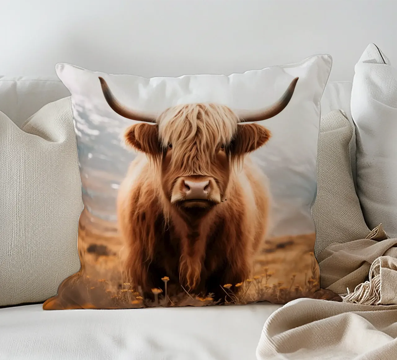 Scottish highlander decorative cushion by Imagine