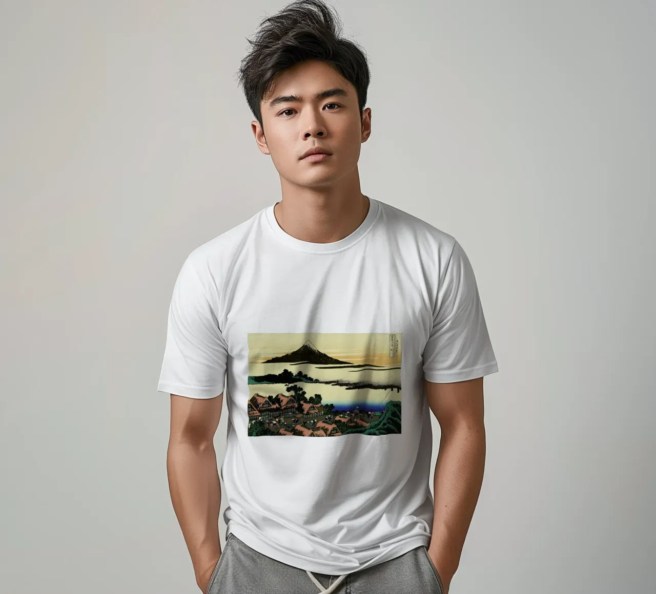 Hokusai - Dawn Near Isawa in Kai Province t-shirt da ARTOTHEK