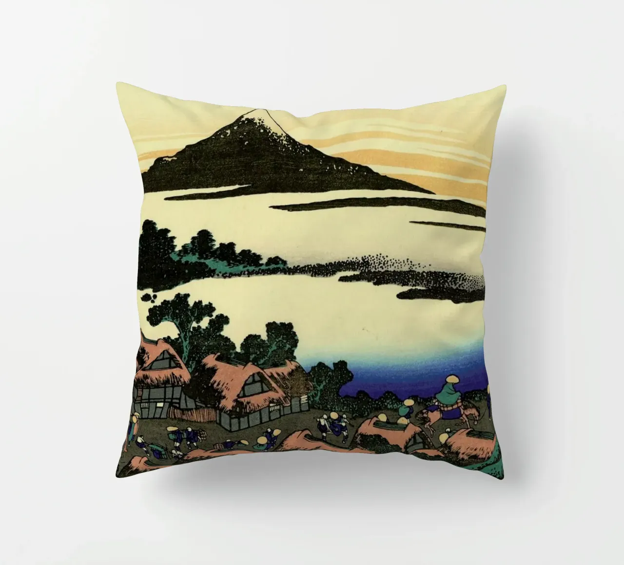 Hokusai - Dawn Near Isawa in Kai Province cuscino da ARTOTHEK