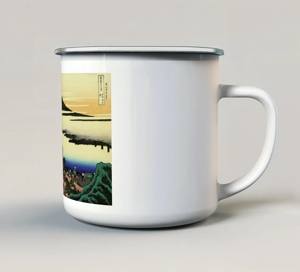 Hokusai - Dawn Near Isawa in Kai Province tazza in smalto da ARTOTHEK