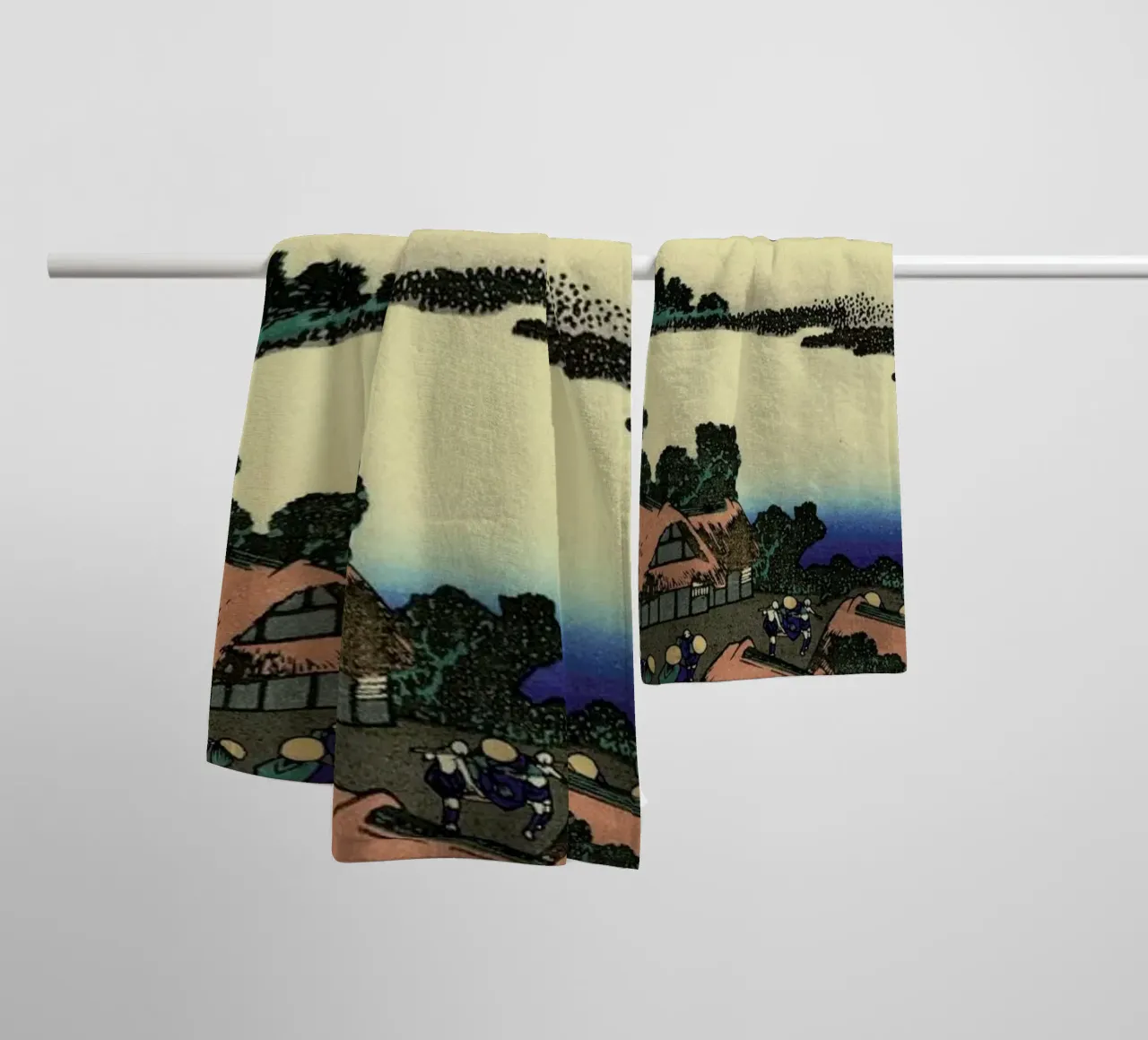 Hokusai - Dawn Near Isawa in Kai Province asciugamano da bagno da ARTOTHEK