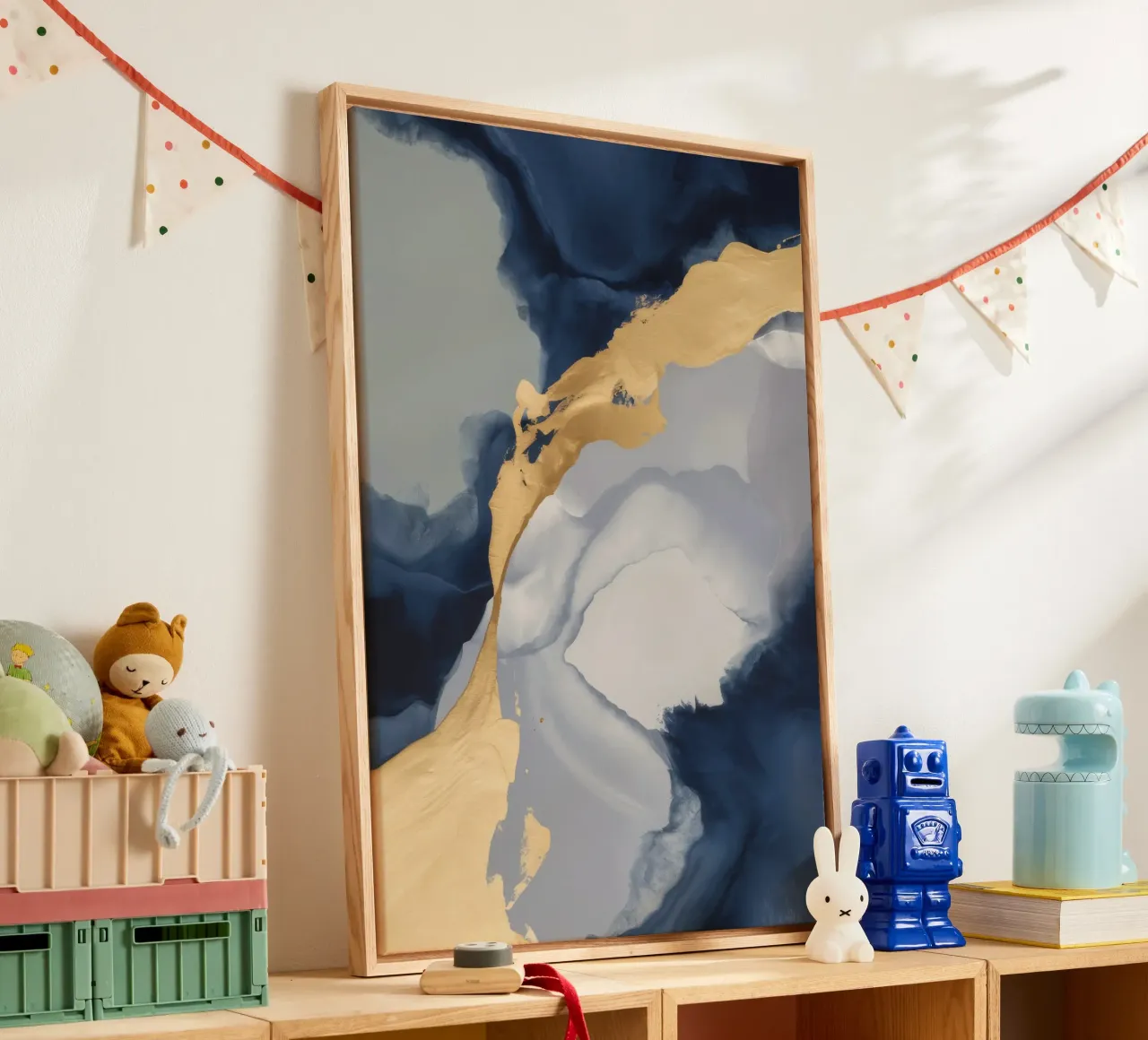 Schemering Kustrimp canvas met Baklijst van Monarch Arc