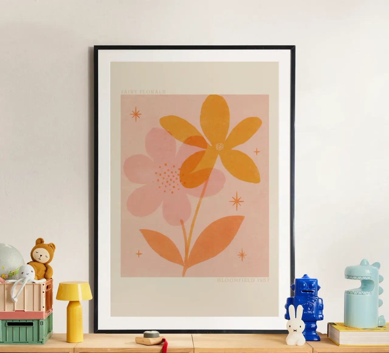 Fairy Florals No 02 poster con telaio in legno da treechild