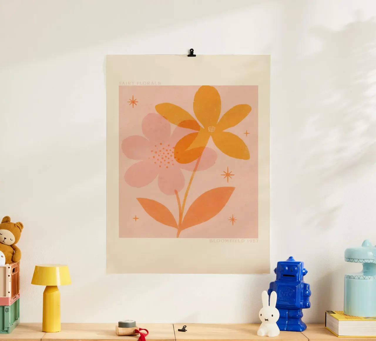 Fairy Florals No 02 poster con telaio in legno da treechild
