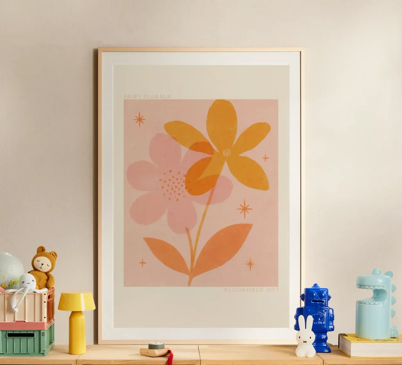 Fairy Florals No 02 poster con telaio in legno da treechild