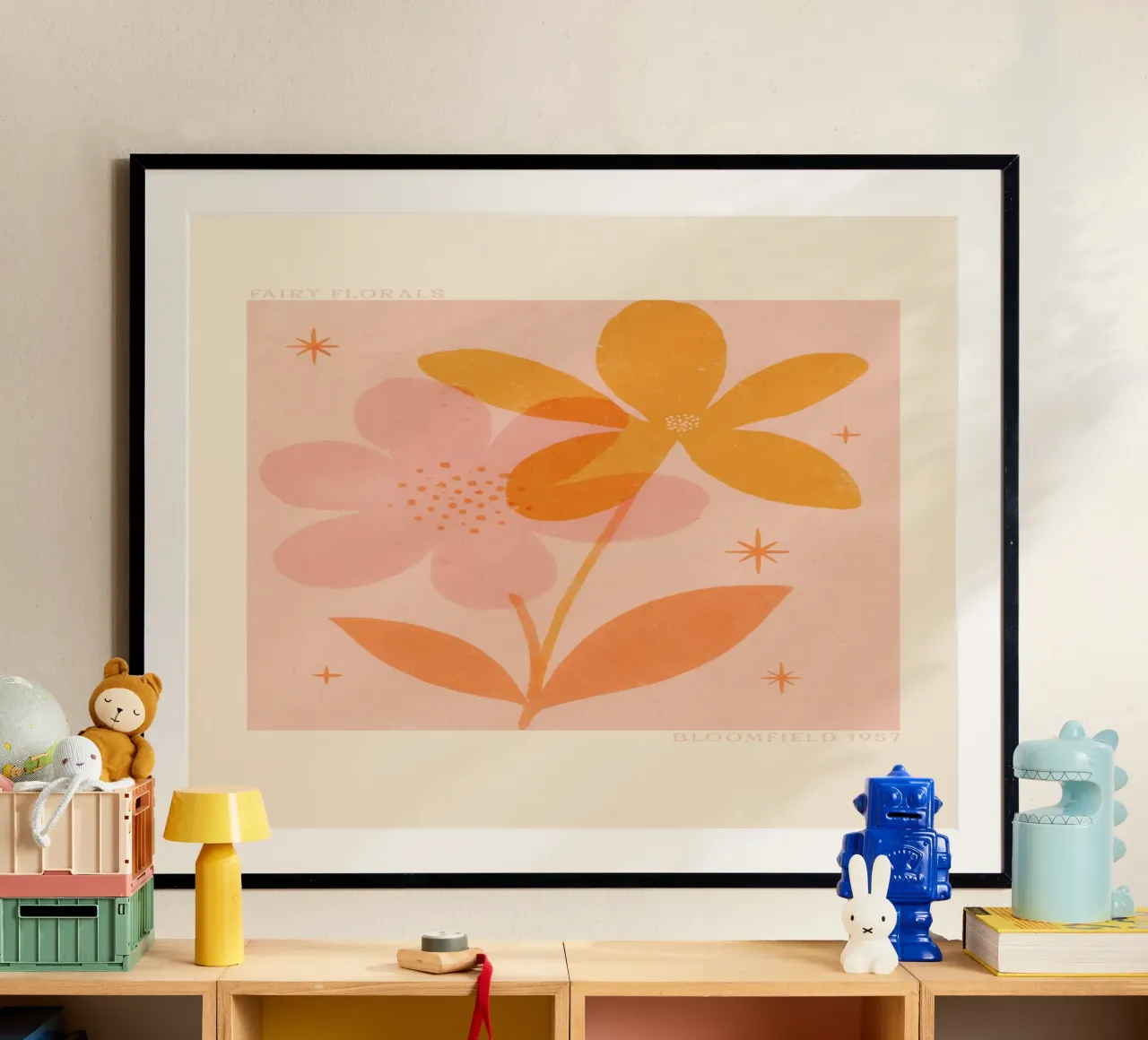 Fairy Florals No 02 poster con telaio in legno da treechild