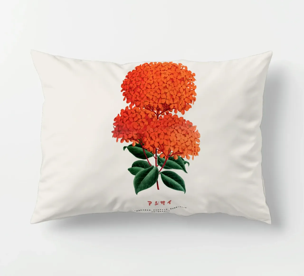 Fiori di ortensie giapponesi cuscino da Vintagrafica