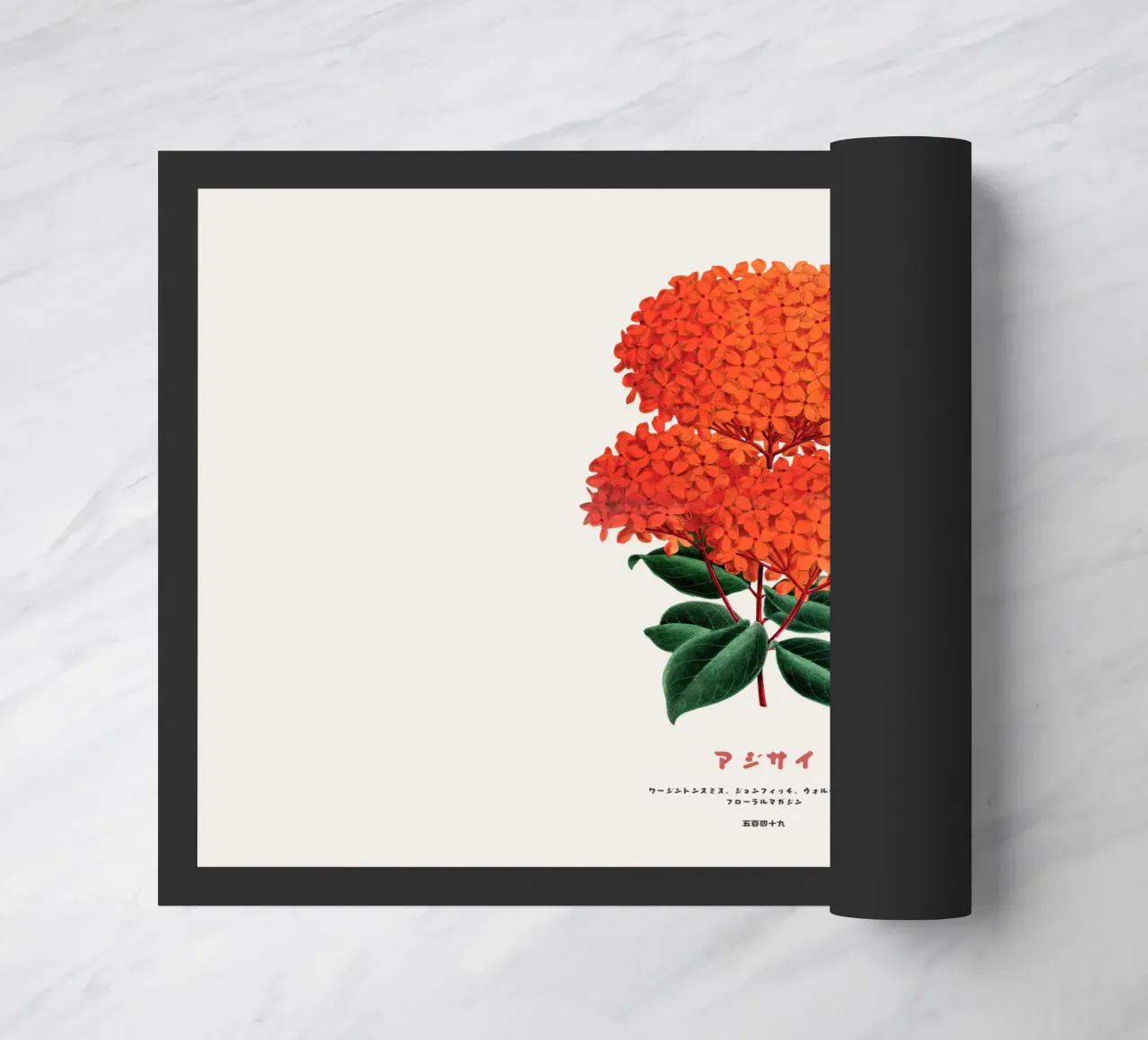 Fiori di ortensie giapponesi zerbino da Vintagrafica