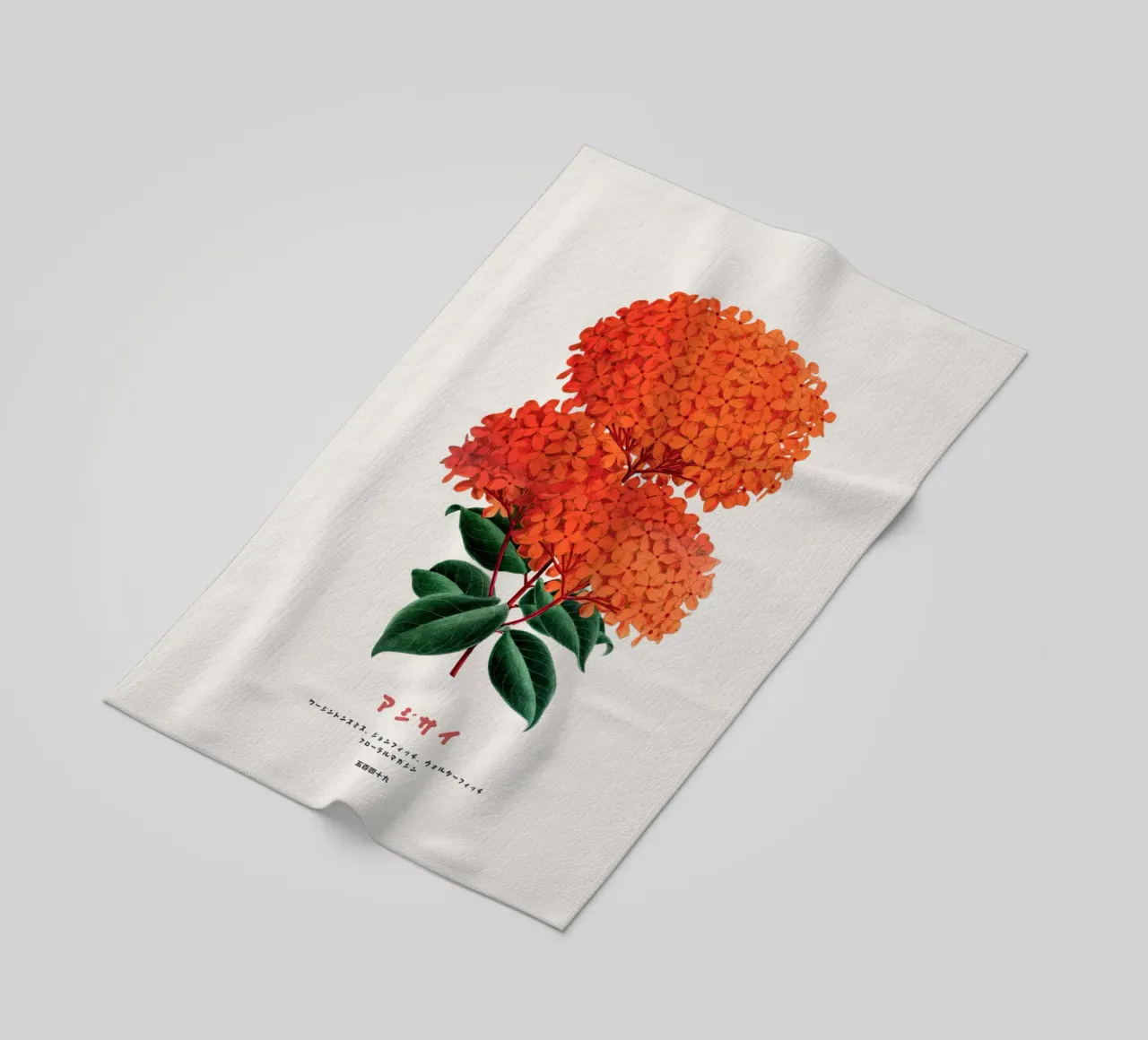 Fiori di ortensie giapponesi telo mare da Vintagrafica