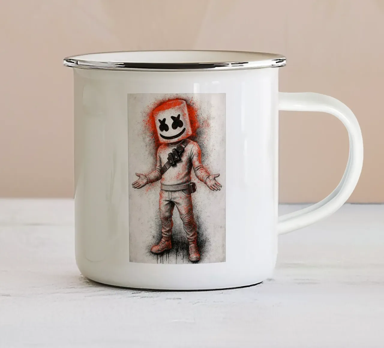 Marshmallow Fortnite tazza in smalto da FreeArtStudio