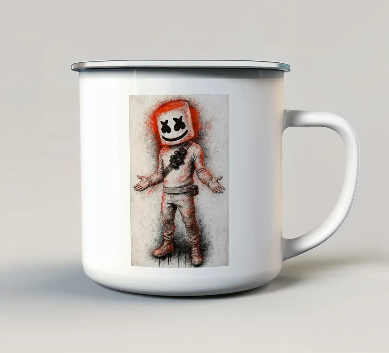 Marshmallow Fortnite tazza in smalto da FreeArtStudio