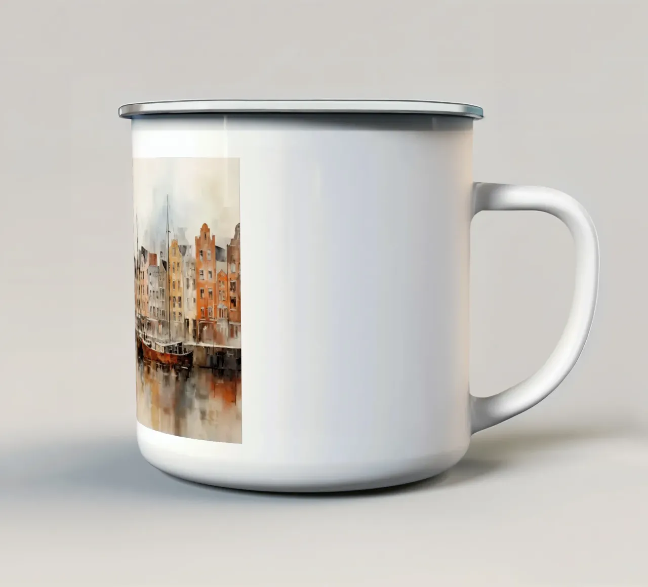 Edificio del canale tazza in smalto da Imagine