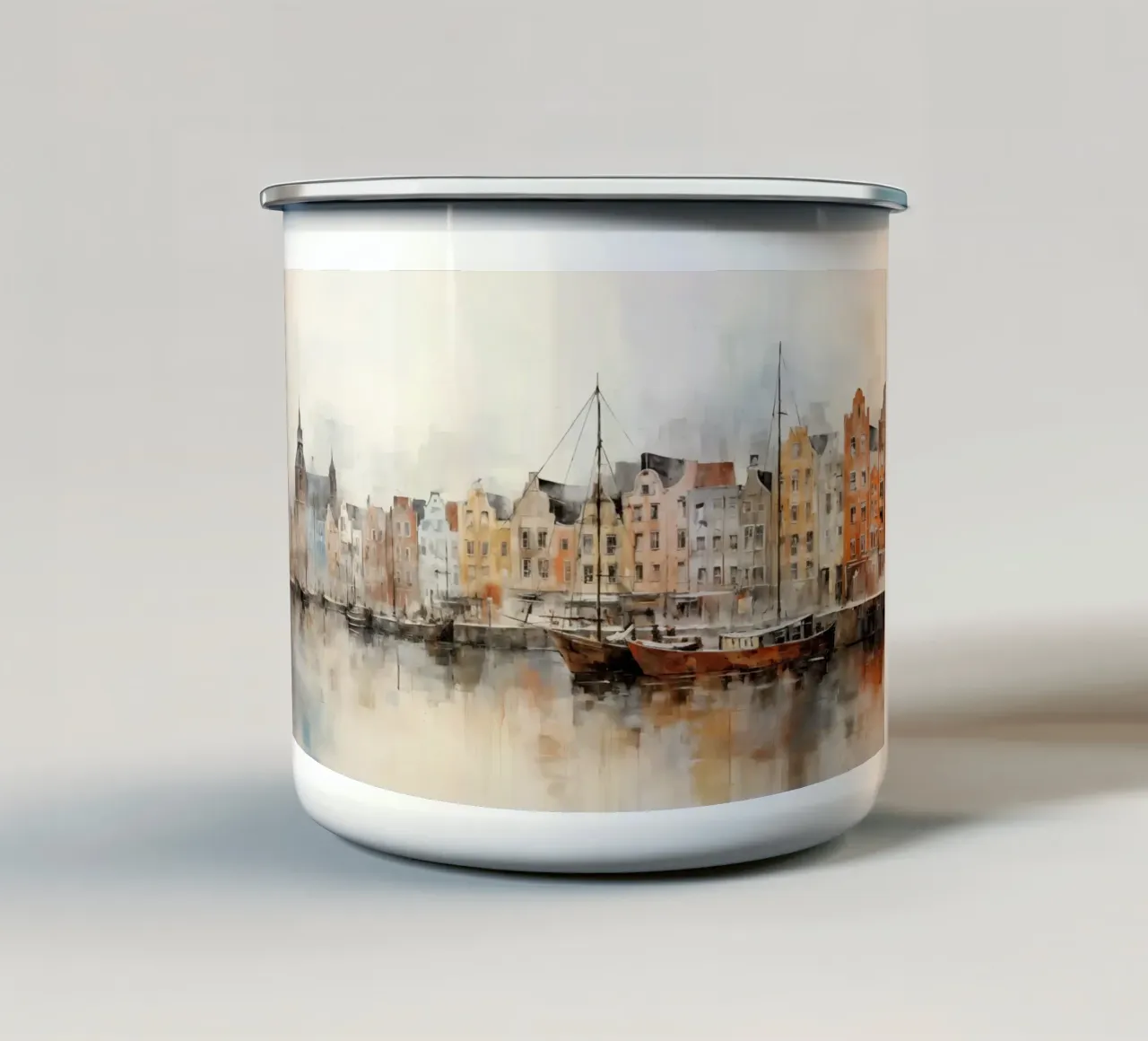 Edificio del canale tazza in smalto da Imagine