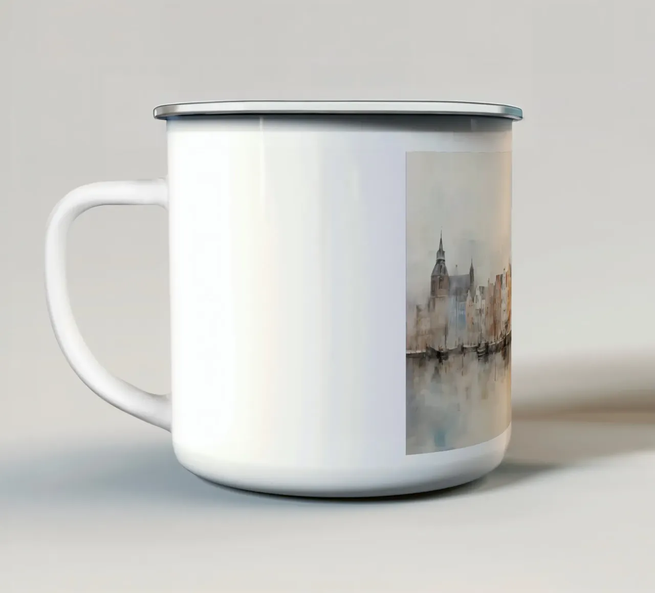 Edificio del canale tazza in smalto da Imagine