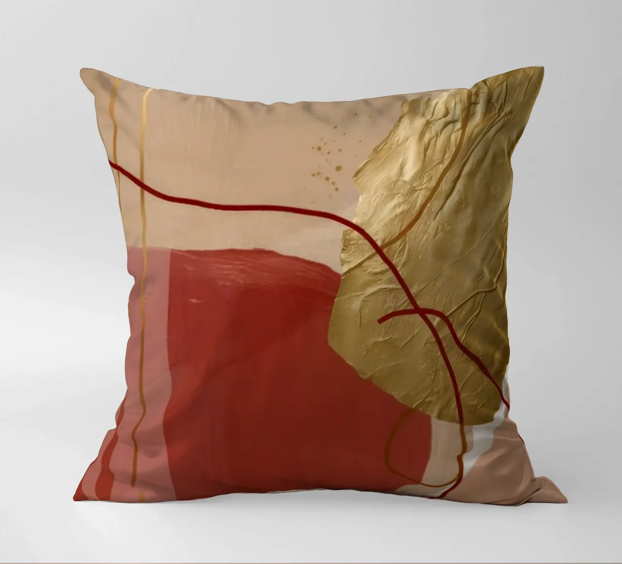 Crimson Fold Line decorative cushion by Monarch Arc