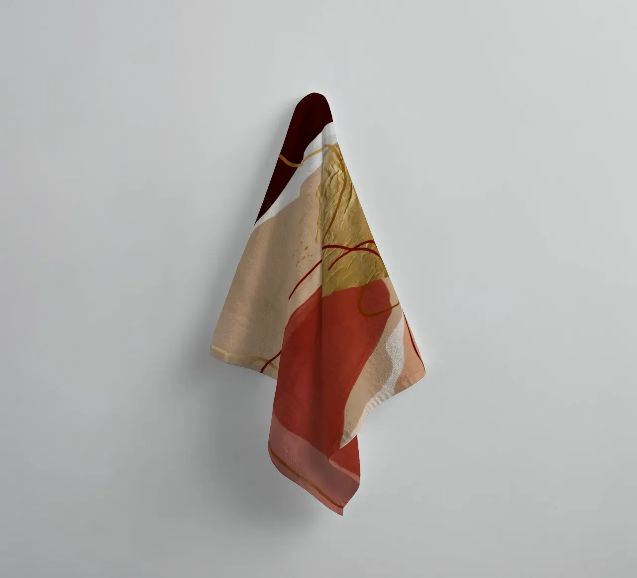 Crimson Fold Line towel by Monarch Arc