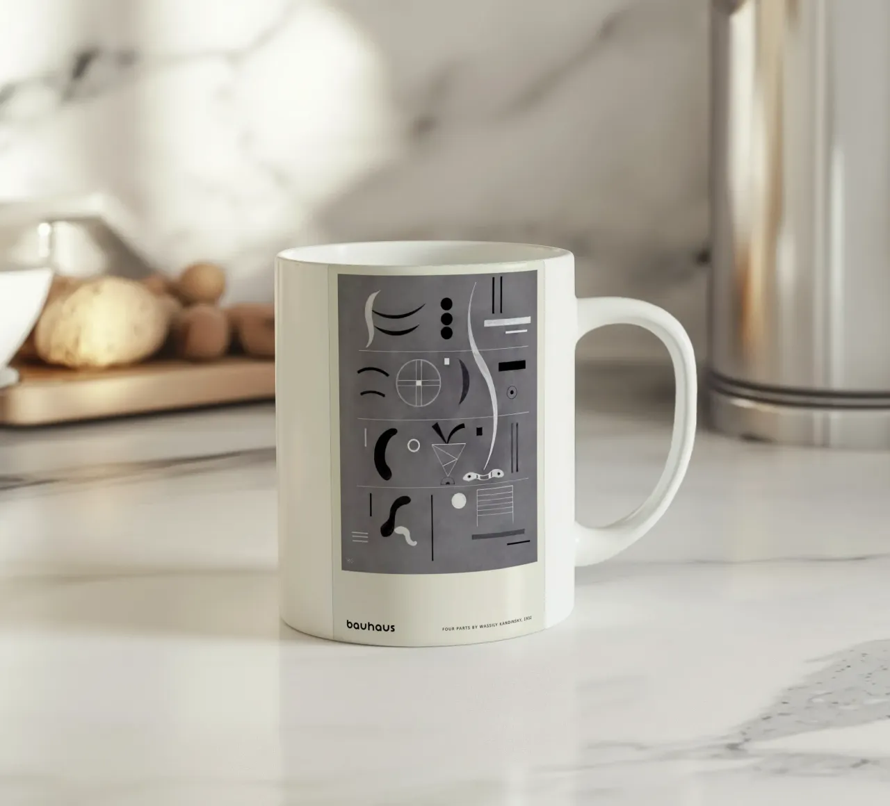 Kandinsky - Four Parts tazza in ceramica da Vintage by JUNIQE