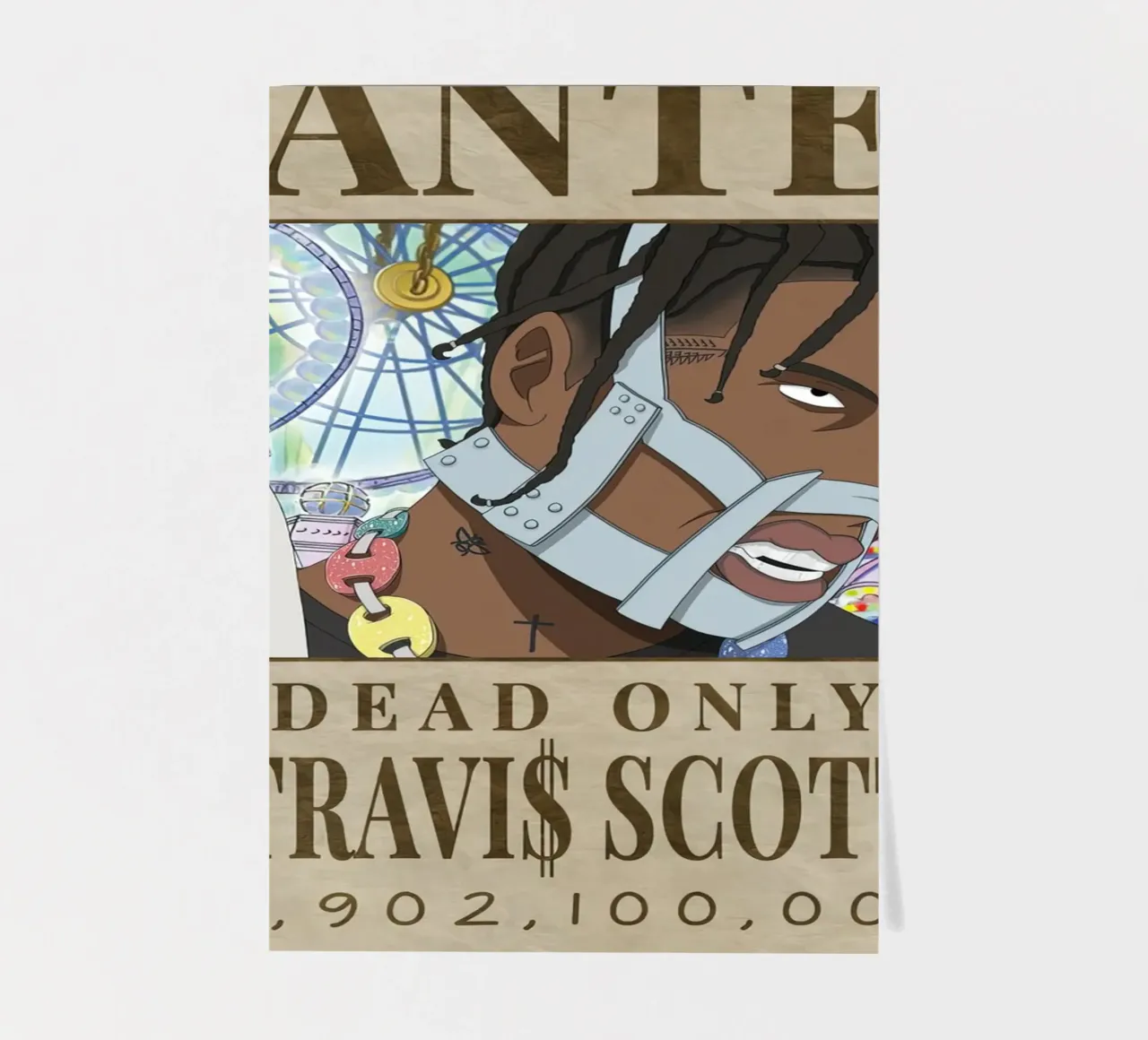 Gezocht Travis Scott stickervel van Green