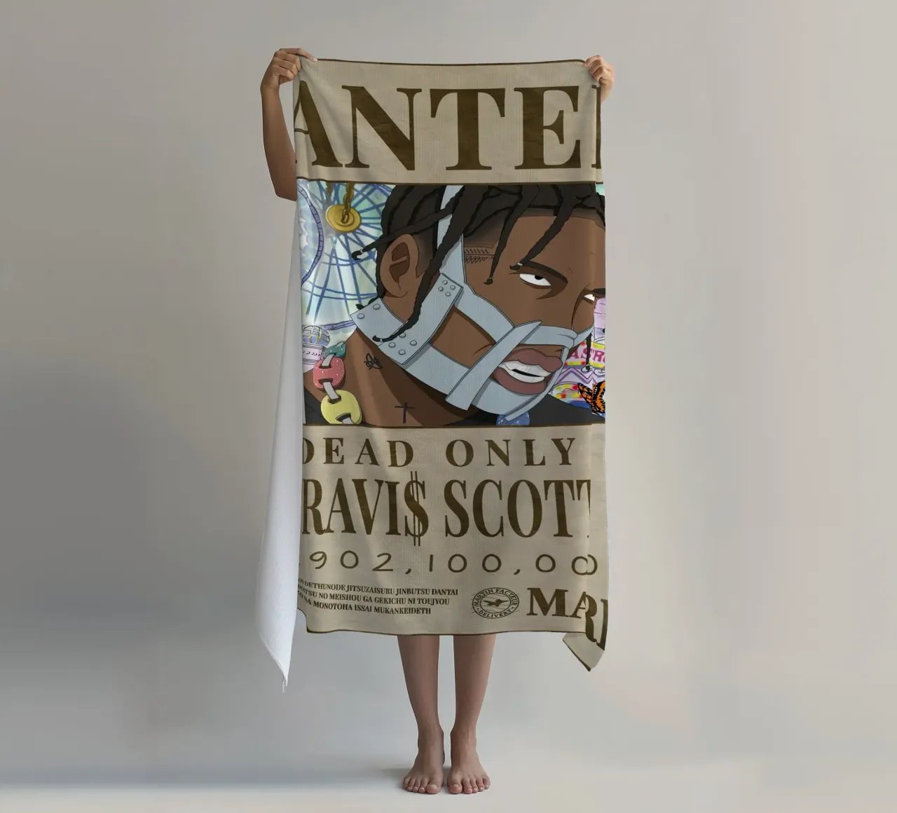 Wanted Travis Scott beach towel by Green